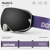 Darrahopens Outdoor Recreation > Snow Sports > Skiing & Accessories DOTUGE DGQ-D07 Magnetic Flip Ski Goggles with REVO Coated Dual-Layer Anti-Fog Spherical Lens, UV400 Protection, OTG Design, and Wide Field of View for Snow Sports (G) In Australia - Darrahopens
