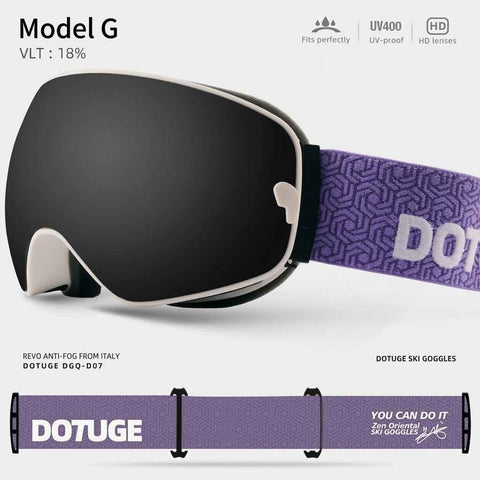 Darrahopens Outdoor Recreation > Snow Sports > Skiing & Accessories DOTUGE DGQ-D07 Magnetic Flip Ski Goggles with REVO Coated Dual-Layer Anti-Fog Spherical Lens, UV400 Protection, OTG Design, and Wide Field of View for Snow Sports (G) In Australia - Darrahopens