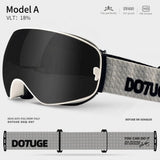 Darrahopens Outdoor Recreation > Snow Sports > Skiing & Accessories DOTUGE DGQ-D07 Magnetic Flip Ski Goggles with REVO Coated Dual-Layer Anti-Fog Spherical Lens, UV400 Protection, OTG Design, and Wide Field of View for Snow Sports (H) In Australia - Darrahopens
