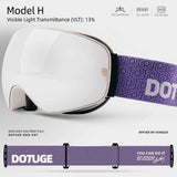 Darrahopens Outdoor Recreation > Snow Sports > Skiing & Accessories DOTUGE DGQ-D07 Magnetic Flip Ski Goggles with REVO Coated Dual-Layer Anti-Fog Spherical Lens, UV400 Protection, OTG Design, and Wide Field of View for Snow Sports (H) In Australia - Darrahopens