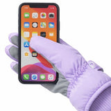 Darrahopens Outdoor Recreation > Snow Sports > Skiing & Accessories Gloves - Children's Gloves - Children's Ski Gloves - Touchscreen Gloves - Windproof - Warm - Suitable for children from 8 to 14 years in winter - Purple
