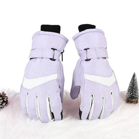 Darrahopens Outdoor Recreation > Snow Sports > Skiing & Accessories Gloves - Winter ski gloves - Warm gloves - Non-slip, thickened - Waterproof - Suitable for cold weather - Cycling gloves - Size S/M - Purple