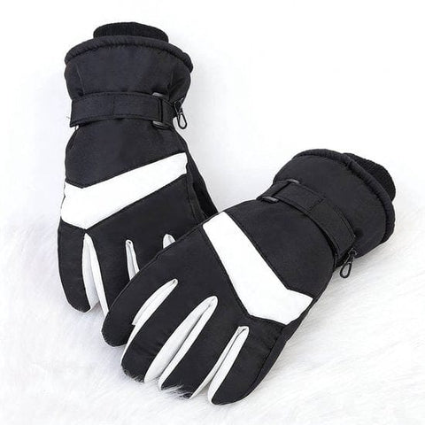 Darrahopens Outdoor Recreation > Snow Sports > Skiing & Accessories Gloves - Winter ski gloves - Warm gloves - Non-slip, thickened - Waterproof - Suitable for cold weather - Cycling gloves - Sizes S/M - Black and white