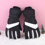 Darrahopens Outdoor Recreation > Snow Sports > Skiing & Accessories Gloves - Winter ski gloves - Warm gloves - Non-slip, thickened - Waterproof - Suitable for cold weather - Cycling gloves - Sizes S/M - Black and white