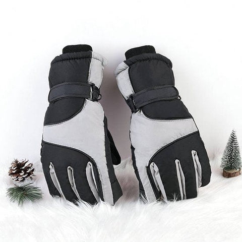 Darrahopens Outdoor Recreation > Snow Sports > Skiing & Accessories Gloves - Winter ski gloves - Warm gloves - Non-slip, thickened - Waterproof - Suitable for cold weather - Cycling gloves - Sizes S/M - Black/Gray