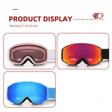 Darrahopens Outdoor Recreation > Snow Sports > Skiing & Accessories Kids Snow Goggles with Dual Layer Anti-Fog Cylindrical Lenses, TPU Frame and Adjustable Strap for Skiing, Snowboarding, Cycling and Outdoor Mountaineering (Red) In Australia - Darrahopens