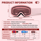 Darrahopens Outdoor Recreation > Snow Sports > Skiing & Accessories Kids Snow Goggles with Dual Layer Anti-Fog Cylindrical Lenses, TPU Frame and Adjustable Strap for Skiing, Snowboarding, Cycling and Outdoor Mountaineering (Red) In Australia - Darrahopens