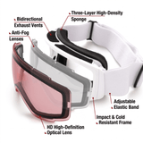 Darrahopens Outdoor Recreation > Snow Sports > Skiing & Accessories Kids Snow Goggles with Dual Layer Anti-Fog Cylindrical Lenses, TPU Frame and Adjustable Strap for Skiing, Snowboarding, Cycling and Outdoor Mountaineering (Red) In Australia - Darrahopens