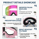 Darrahopens Outdoor Recreation > Snow Sports > Skiing & Accessories Kids Snow Goggles with Large Cylindrical Lens, Anti-Fog & UV Protection, Compatible with Prescription Glasses, for Outdoor Skiing and Mountaineering Adventures (Orange) In Australia - Darrahopens