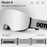Darrahopens Outdoor Recreation > Snow Sports > Skiing & Accessories Magnetic Ski Goggles with HD Anti-Fog Spherical Lens, UV400 Protection for Snow Sports, Compatible with Eyewear, Ideal for Skiing and Mountain Climbing (B) In Australia - Darrahopens
