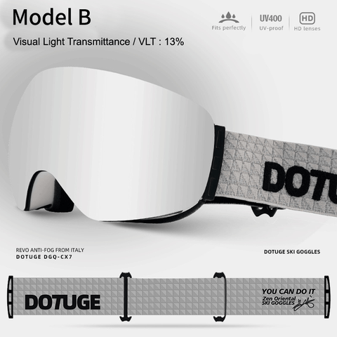 Darrahopens Outdoor Recreation > Snow Sports > Skiing & Accessories Magnetic Ski Goggles with HD Anti-Fog Spherical Lens, UV400 Protection for Snow Sports, Compatible with Eyewear, Ideal for Skiing and Mountain Climbing (B) In Australia - Darrahopens
