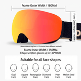 Darrahopens Outdoor Recreation > Snow Sports > Skiing & Accessories Magnetic Ski Goggles with HD Anti-Fog Spherical Lens, UV400 Protection for Snow Sports, Compatible with Eyewear, Ideal for Skiing and Mountain Climbing (C) In Australia - Darrahopens