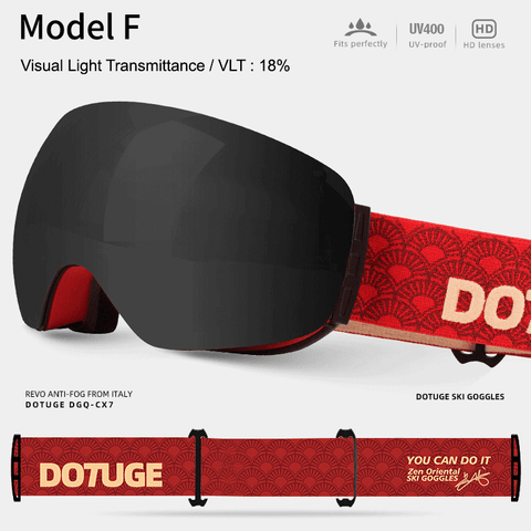 Darrahopens Outdoor Recreation > Snow Sports > Skiing & Accessories Magnetic Ski Goggles with HD Anti-Fog Spherical Lens, UV400 Protection for Snow Sports, Compatible with Eyewear, Ideal for Skiing and Mountain Climbing (F) In Australia - Darrahopens