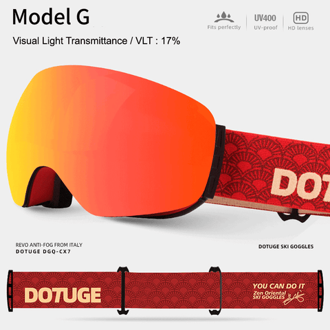 Darrahopens Outdoor Recreation > Snow Sports > Skiing & Accessories Magnetic Ski Goggles with HD Anti-Fog Spherical Lens, UV400 Protection for Snow Sports, Compatible with Eyewear, Ideal for Skiing and Mountain Climbing (G) In Australia - Darrahopens
