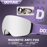 Darrahopens Outdoor Recreation > Snow Sports > Skiing & Accessories Magnetic Ski Goggles with HD Anti-Fog Spherical Lens, UV400 Protection for Snow Sports, Compatible with Eyewear, Ideal for Skiing and Mountain Climbing (H) In Australia - Darrahopens