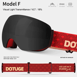 Darrahopens Outdoor Recreation > Snow Sports > Skiing & Accessories Magnetic Ski Goggles with HD Anti-Fog Spherical Lens, UV400 Protection for Snow Sports, Compatible with Eyewear, Ideal for Skiing and Mountain Climbing (J) In Australia - Darrahopens