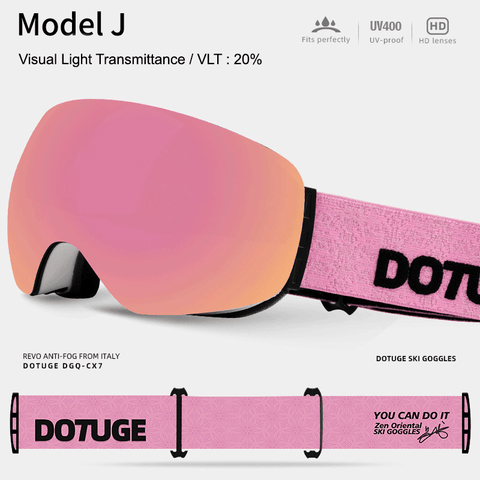 Darrahopens Outdoor Recreation > Snow Sports > Skiing & Accessories Magnetic Ski Goggles with HD Anti-Fog Spherical Lens, UV400 Protection for Snow Sports, Compatible with Eyewear, Ideal for Skiing and Mountain Climbing (J) In Australia - Darrahopens