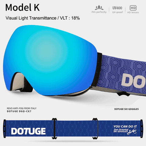 Darrahopens Outdoor Recreation > Snow Sports > Skiing & Accessories Magnetic Ski Goggles with HD Anti-Fog Spherical Lens, UV400 Protection for Snow Sports, Compatible with Eyewear, Ideal for Skiing and Mountain Climbing (K) In Australia - Darrahopens