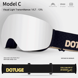 Darrahopens Outdoor Recreation > Snow Sports > Skiing & Accessories Magnetic Ski Goggles with HD Anti-Fog Spherical Lens, UV400 Protection for Snow Sports, Compatible with Eyewear, Ideal for Skiing and Mountain Climbing (L) In Australia - Darrahopens