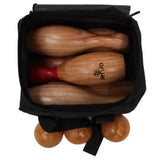 Darrahopens Outdoor Recreation > Snow Sports > Skiing & Accessories Natural Wooden Skittles Game Set with Carry Bag - 9 Hardwood Skittles (22cm) and 3 Wooden Balls (7cm) In Australia - Darrahopens