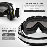 Darrahopens Outdoor Recreation > Snow Sports > Skiing & Accessories OutdoorMaster OTG Ski Goggles - Over Glasses Ski/Snowboard Goggles for Men, Women & Youth - 100% UV Protection--OM-5