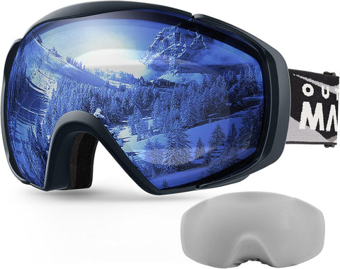 Darrahopens Outdoor Recreation > Snow Sports > Skiing & Accessories OutdoorMaster Ski Goggles with Cover Snowboard Snow Goggles OTG Anti-Fog -100% UV Protection-OM-18