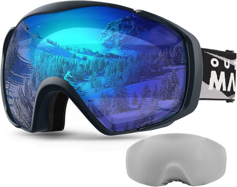 Darrahopens Outdoor Recreation > Snow Sports > Skiing & Accessories OutdoorMaster Ski Goggles with Cover Snowboard Snow Goggles OTG Anti-Fog -100% UV Protection-OM-18