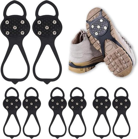 Darrahopens Outdoor Recreation > Snow Sports > Skiing & Accessories Snow boots with non-slip soles - Set of 4 - Safe walking on icy and snowy roads - Suitable for size L (35-45) - Non-slip studs - Suitable for winter walking, hiking, jogging, strolling and mountaineering