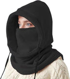 Darrahopens Outdoor Recreation > Snow Sports > Skiing & Accessories Windproof Hat – Warm Fleece Ski Mask & Winter Mask – Face & Neck Protector for Cold Weather – Suitable for Motorcycling, Cycling & Outdoors – Unisex（Black）