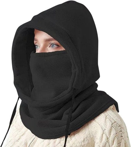 Darrahopens Outdoor Recreation > Snow Sports > Skiing & Accessories Windproof Hat – Warm Fleece Ski Mask & Winter Mask – Face & Neck Protector for Cold Weather – Suitable for Motorcycling, Cycling & Outdoors – Unisex（Black）