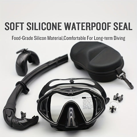 Darrahopens Outdoor Recreation > Water Sports > Scuba & Snorkeling Adult Anti-Fog Snorkel Set with Dry Tube