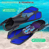 Darrahopens Outdoor Recreation > Water Sports > Scuba & Snorkeling Blue Adjustable Open Heel Snorkel Fins, Travel-Size Short Swim Flippers for Snorkeling, Diving & Swimming, Adult Men & Women（L/XL）