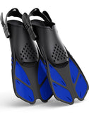 Darrahopens Outdoor Recreation > Water Sports > Scuba & Snorkeling Blue Adjustable Open Heel Snorkel Fins, Travel-Size Short Swim Flippers for Snorkeling, Diving & Swimming, Adult Men & Women（L/XL）