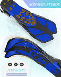Darrahopens Outdoor Recreation > Water Sports > Scuba & Snorkeling Blue Adjustable Open Heel Snorkel Fins, Travel-Size Short Swim Flippers for Snorkeling, Diving & Swimming, Adult Men & Women（S/M）