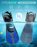 Darrahopens Outdoor Recreation > Water Sports > Scuba & Snorkeling Blue Adjustable Open Heel Snorkel Fins, Travel-Size Short Swim Flippers for Snorkeling, Diving & Swimming, Adult Men & Women（S/M）