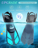 Darrahopens Outdoor Recreation > Water Sports > Scuba & Snorkeling Green Adjustable Open Heel Snorkel Fins, Travel-Size Short Swim Flippers for Snorkeling, Diving & Swimming, Adult Men & Women（S/M）