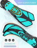 Darrahopens Outdoor Recreation > Water Sports > Scuba & Snorkeling Green Adjustable Open Heel Snorkel Fins, Travel-Size Short Swim Flippers for Snorkeling, Diving & Swimming, Adult Men & Women（S/M）