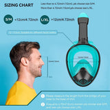 Darrahopens Outdoor Recreation > Water Sports > Scuba & Snorkeling L/XL full-face silicone snorkeling mask, full-dry panoramic snorkeling mirror, camera bracket, large frame anti-leakage and anti-fog swimming mirror set, suitable for adults.