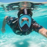 Darrahopens Outdoor Recreation > Water Sports > Scuba & Snorkeling L/XL full-face silicone snorkeling mask, full-dry panoramic snorkeling mirror, camera bracket, large frame anti-leakage and anti-fog swimming mirror set, suitable for adults.