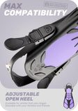 Darrahopens Outdoor Recreation > Water Sports > Scuba & Snorkeling Purple Adjustable Open Heel Snorkel Fins, Travel-Size Short Swim Flippers for Snorkeling, Diving & Swimming, Adult Men & Women（S/M）