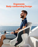 Darrahopens Outdoor Recreation > Water Sports > Scuba & Snorkeling VEVOR Boat Seat, High Backrest, Flip Up Boat Seat Captain Bucket Seat with Thickened Sponge Cushion & Waterproof PVC Leather, Ergonomic Design, Folding Boat Seat for Boats, Yachts, Ships, White & Grey