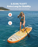 Darrahopens Outdoor Recreation > Water Sports > Scuba & Snorkeling VEVOR Inflatable Stand Up Paddle Board, 3.53m x 89cm x 15cm Wide Ultra-Light SUP Paddleboard, All Accessories Included, Pump, Paddle, Fin, Backpack, Ankle Leash, Strap, Non-slip Deck for Youth, Adults