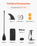 Darrahopens Outdoor Recreation > Water Sports > Scuba & Snorkeling VEVOR Inflatable Stand Up Paddle Board, 3.53m x 89cm x 15cm Wide Ultra-Light SUP Paddleboard, All Accessories Included, Pump, Paddle, Fin, Backpack, Ankle Leash, Strap, Non-slip Deck for Youth, Adults