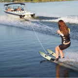 Darrahopens Outdoor Recreation > Water Sports > Scuba & Snorkeling VEVOR Water Skis 116.8 cm / 46 inch, Water Ski Trainers with X-7 Adjustable Bindings, Double-Handle Rope & Removable Stabilizing Bar, Training Waterskis Combo for Youth Up to 136 kg