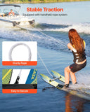 Darrahopens Outdoor Recreation > Water Sports > Scuba & Snorkeling VEVOR Water Skis 116.8 cm / 46 inch, Water Ski Trainers with X-7 Adjustable Bindings, Double-Handle Rope & Removable Stabilizing Bar, Training Waterskis Combo for Youth Up to 136 kg