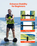Darrahopens Outdoor Recreation > Water Sports > Scuba & Snorkeling VEVOR Water Skis 116.8 cm / 46 inch, Water Ski Trainers with X-7 Adjustable Bindings, Double-Handle Rope & Removable Stabilizing Bar, Training Waterskis Combo for Youth Up to 136 kg