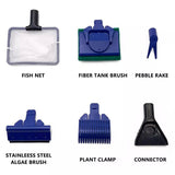 Darrahopens Pet Care > Aquarium > Aquarium Cleaning Supplies 5 in1 Water Aquarium Cleaning Tool Fish Tank Gravel Vacuum Glass Cleaner Brush