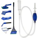 Darrahopens Pet Care > Aquarium > Aquarium Cleaning Supplies Aquarium Cleaning Kit - 5 In 1 Algae Scraper And Aquarium Gravel Cleaner - Hand Siphon Pump To Drain And Replace Your