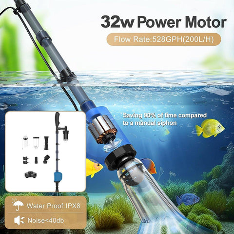 Darrahopens Pet Care > Aquarium > Aquarium Cleaning Supplies Aquarium Multi-function Water Changer Suction Pump For Tank Cleaning Fish Waste