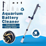 Darrahopens Pet Care > Aquarium > Aquarium Cleaning Supplies Battery Powered Aquarium Gravel Cleaner with Adjustable Siphon and Filter Bag